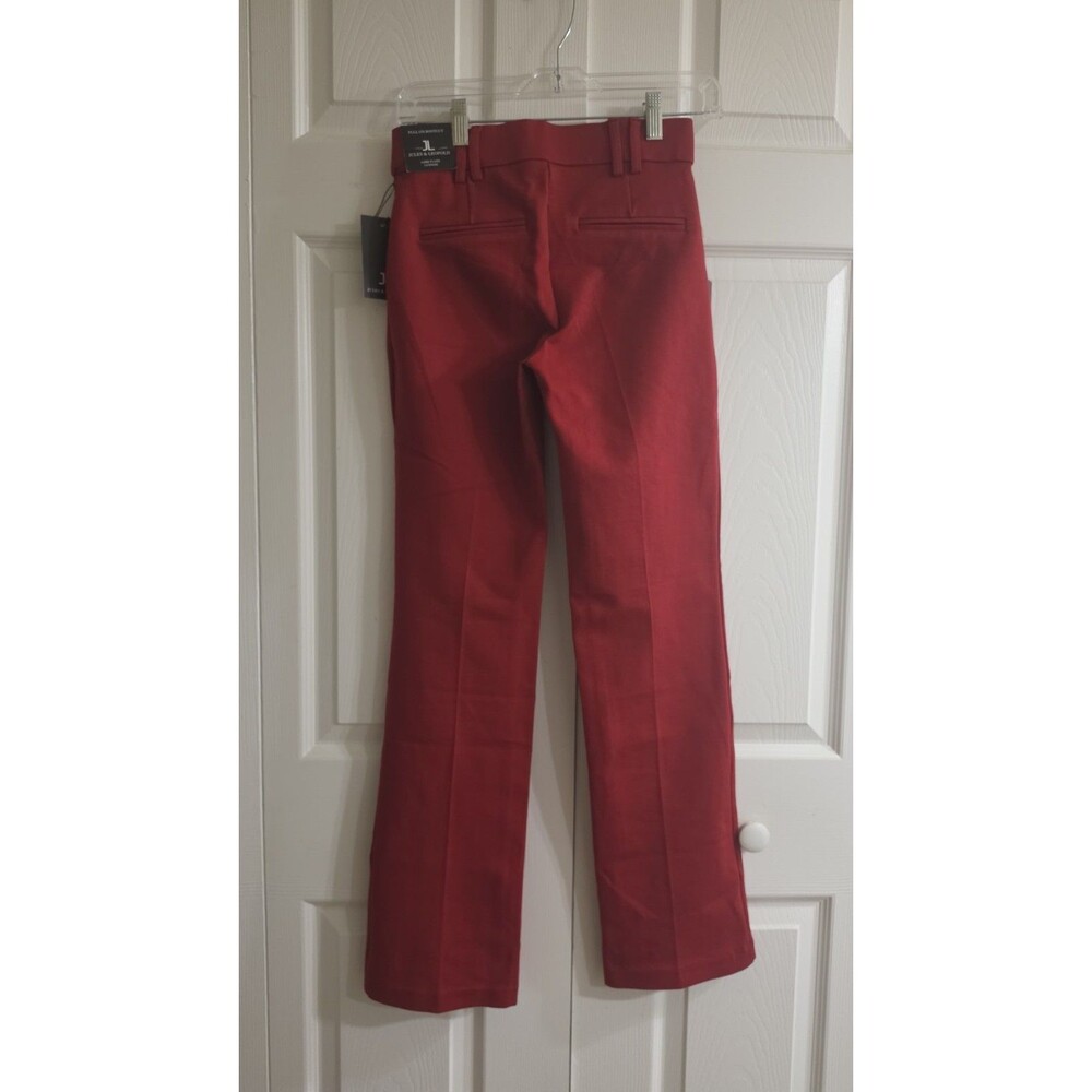 Jules & Leopold Women’s Red Solid Flat Front Dress Pants Straight Pockets XS - Picture 4 of 4